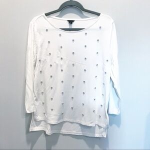 Women’s White Embellished Top-Sz M